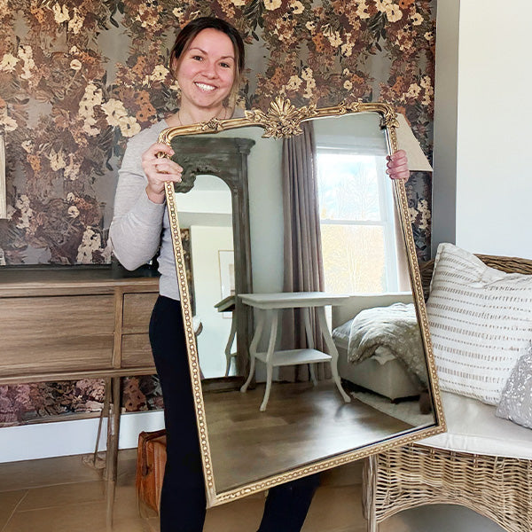 Ornate Golden Rectangular Mirror