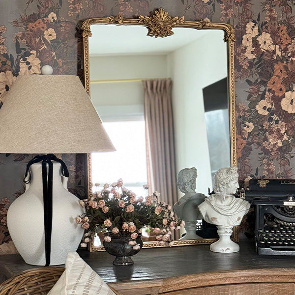 Ornate Golden Rectangular Mirror