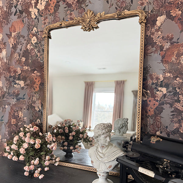 Ornate Golden Rectangular Mirror