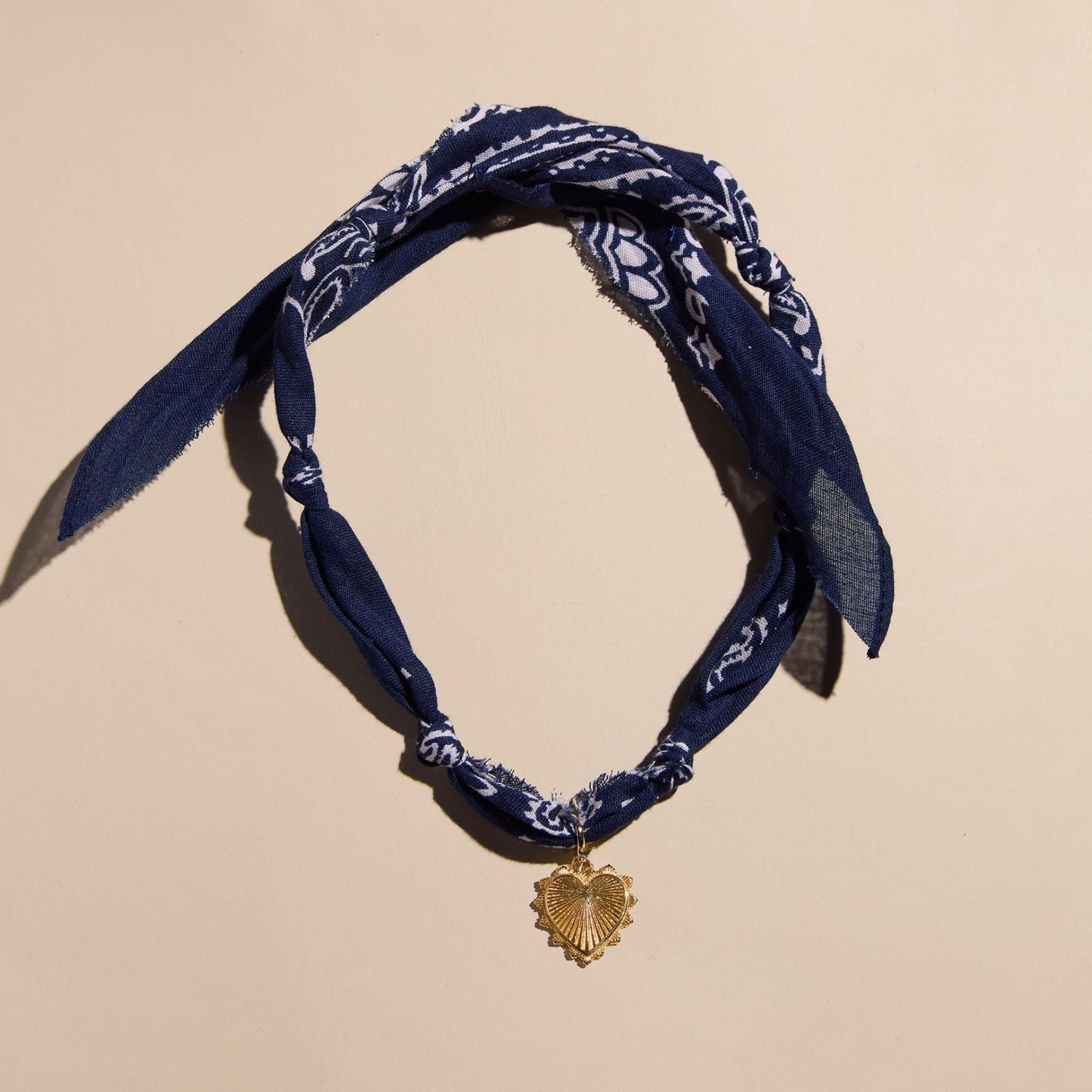 Navy Bandana Necklace