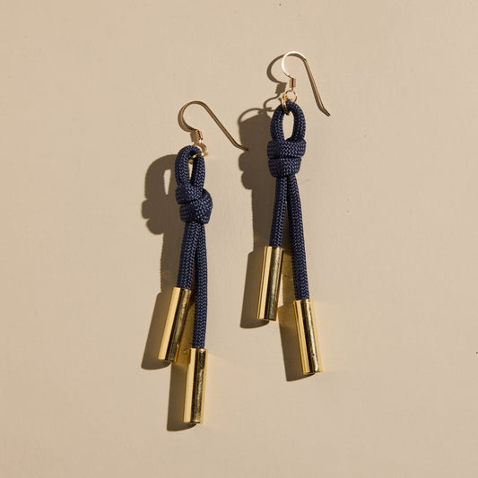 Navy Denver Cord Earring