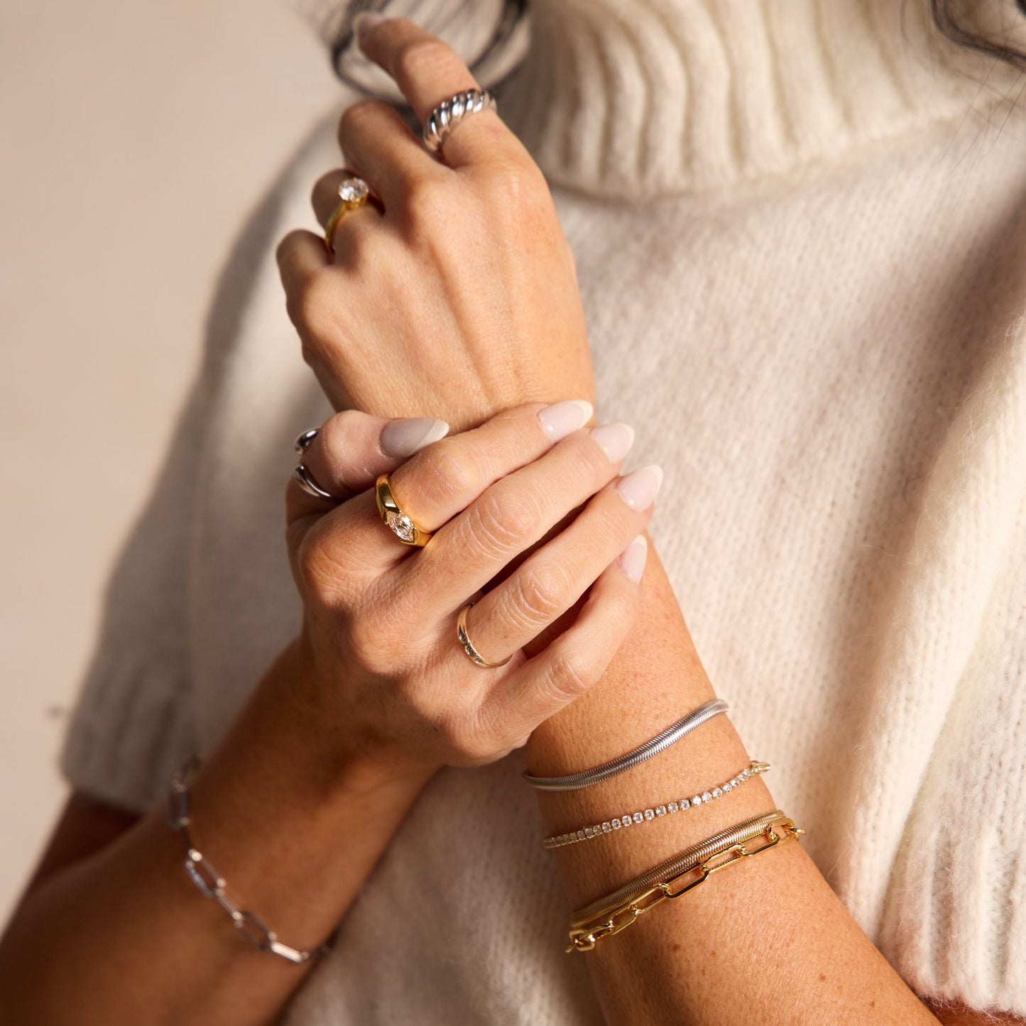 Gold Herringbone Bracelet