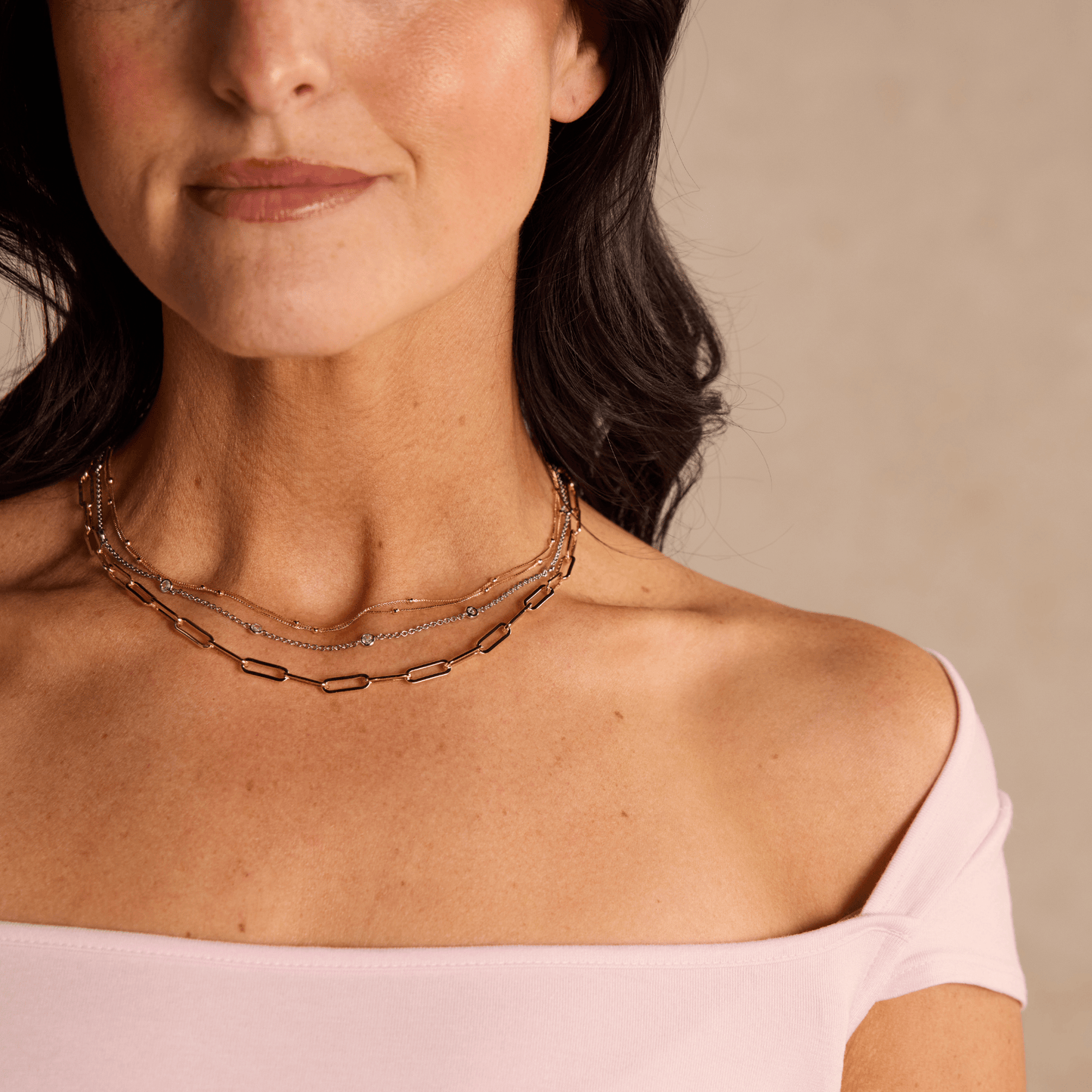 Gold Double Layer Saturn Chain Necklace