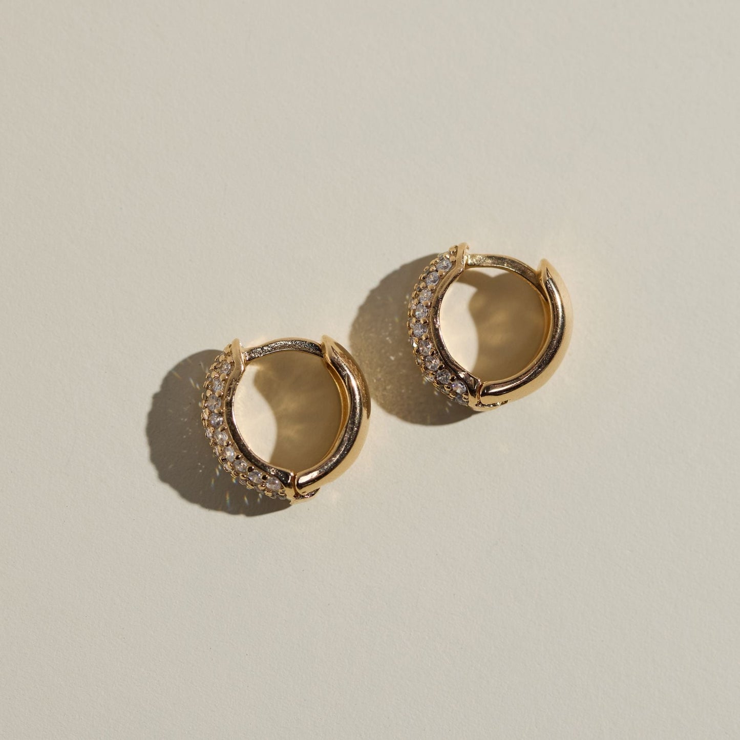 Gold Pavé Dome Huggies