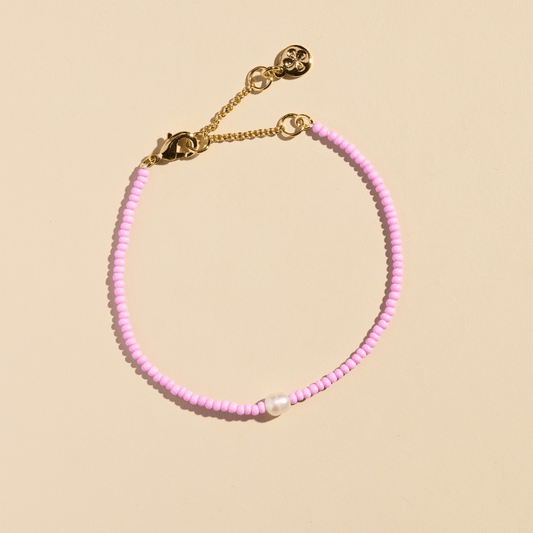 Pink Seed Bead Bracelet