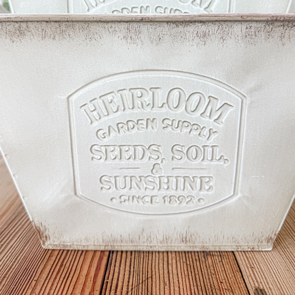 Vintage Metal Planter Set