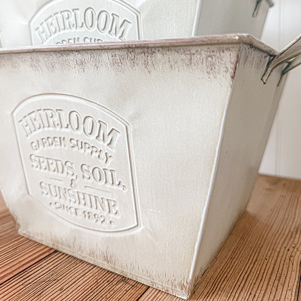 Vintage Metal Planter Set