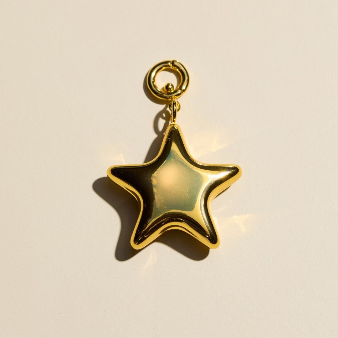 Gold Puffy Star Charm
