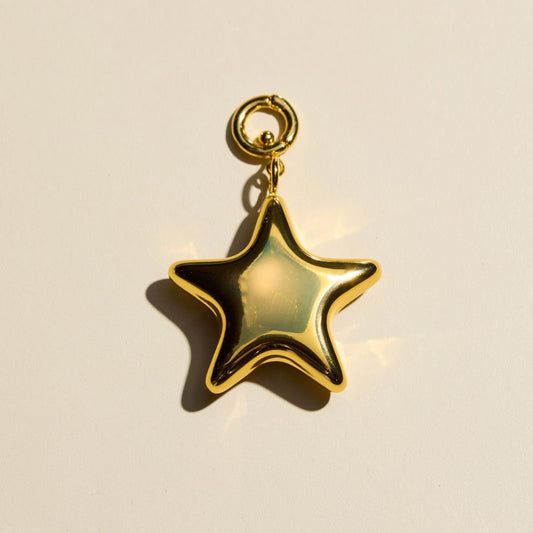 Gold Puffy Star Charm