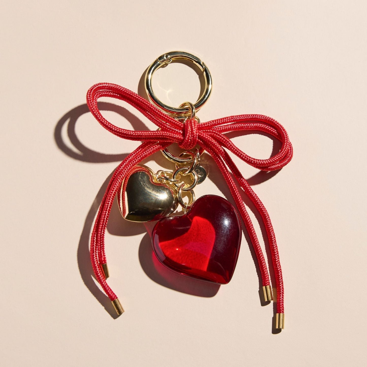 Red Heart & Cord Bag Charm
