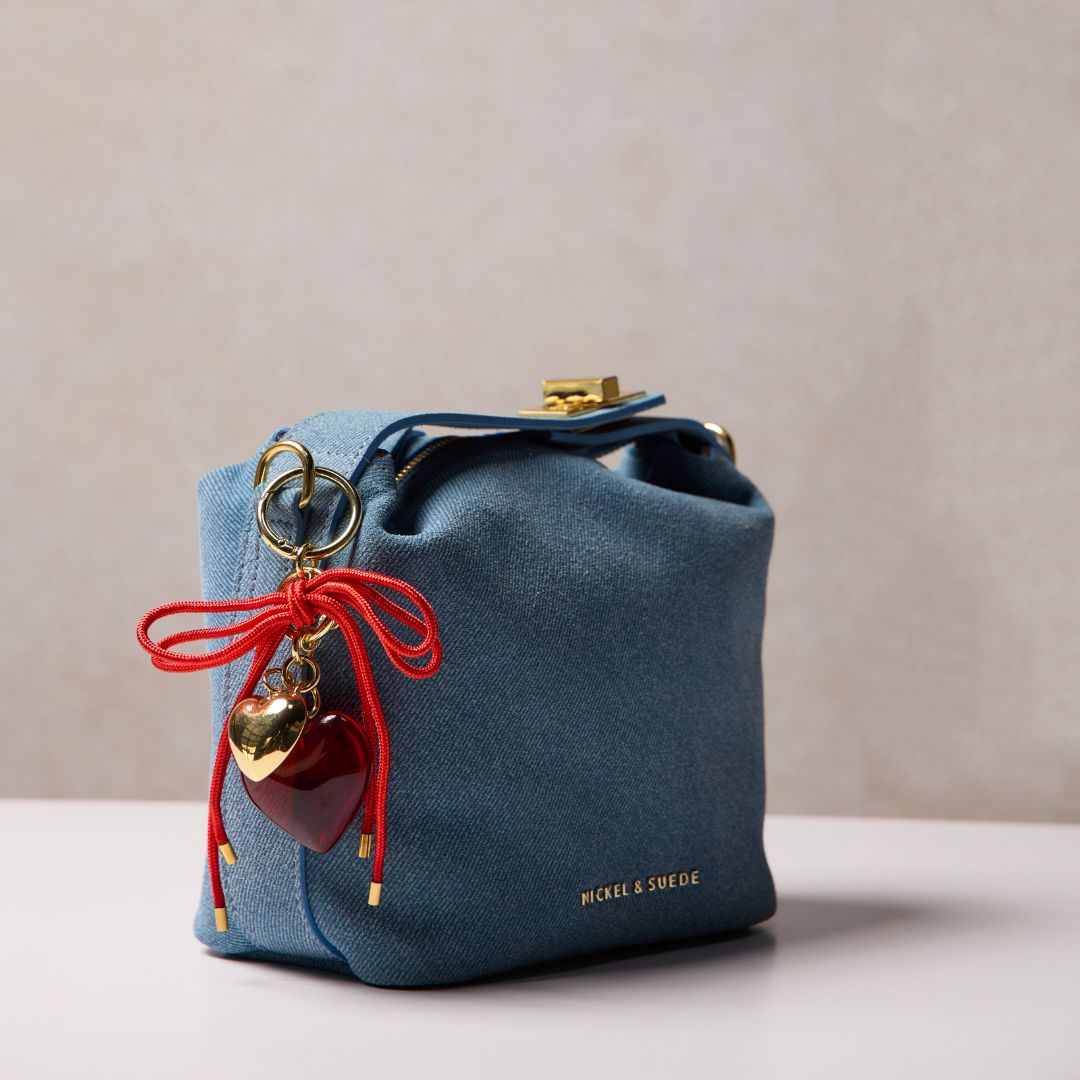 Red Heart & Cord Bag Charm