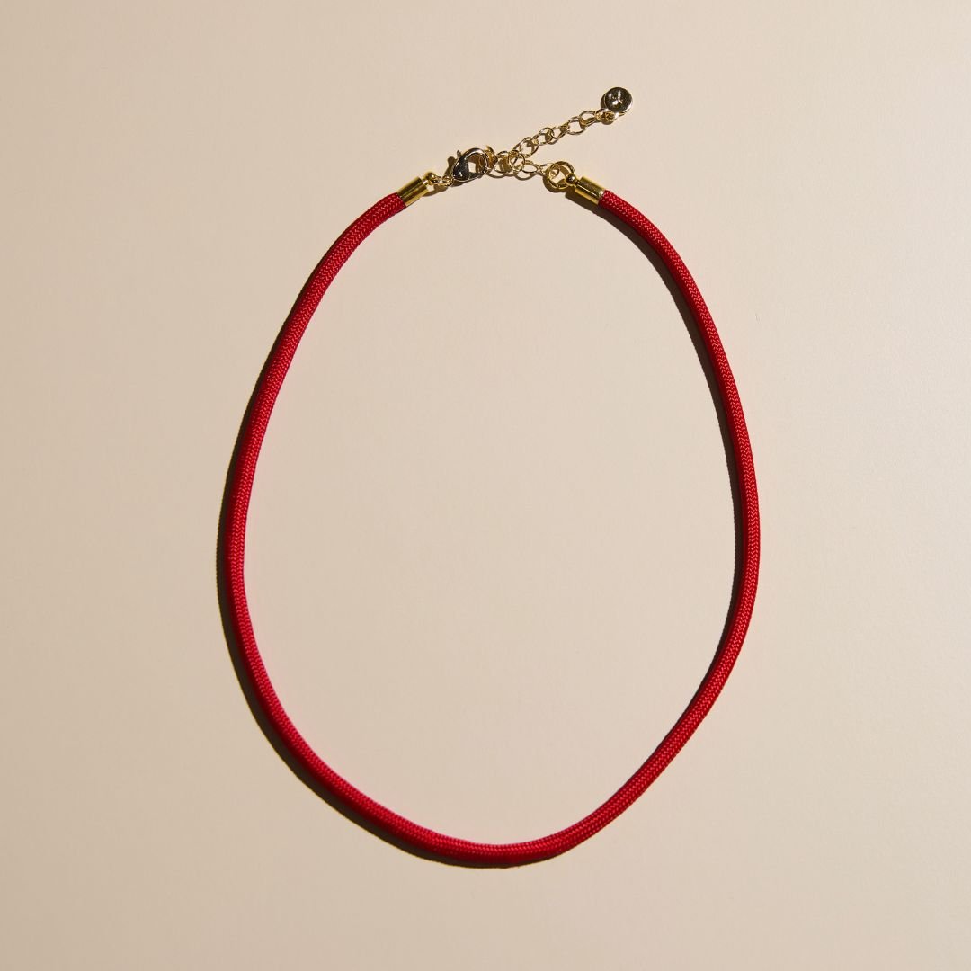 Red Minimalist Waterproof Cord Necklace