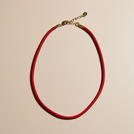 Red Minimalist Waterproof Cord Necklace