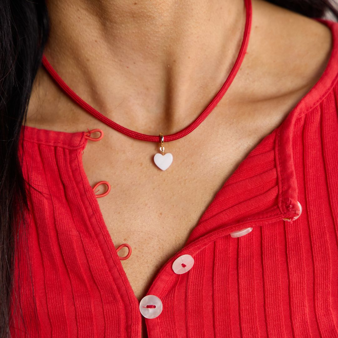 Red Minimalist Waterproof Cord Necklace