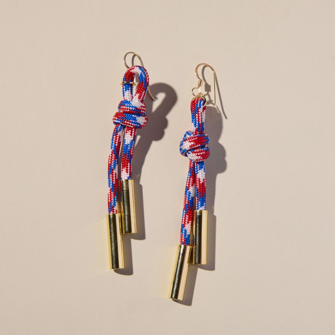Red, White & Blue Denver Cord Earring