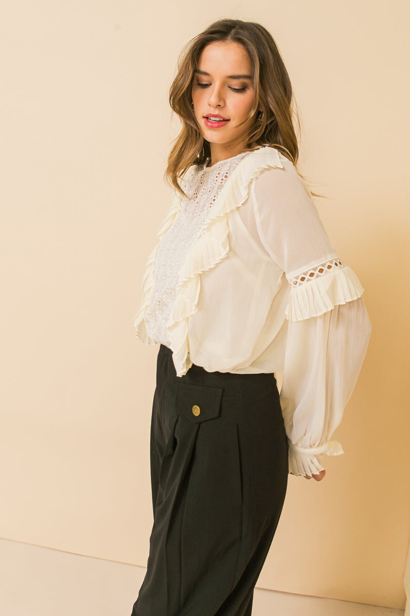 High Expectations Knit Eyelet Top
