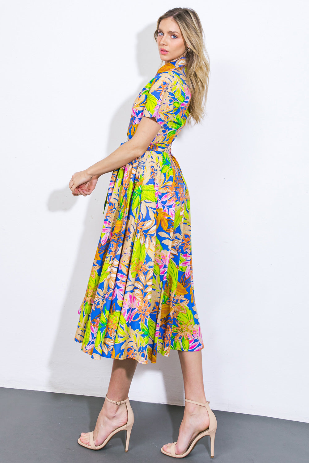 Keep Blooming Woven Midi Dress
