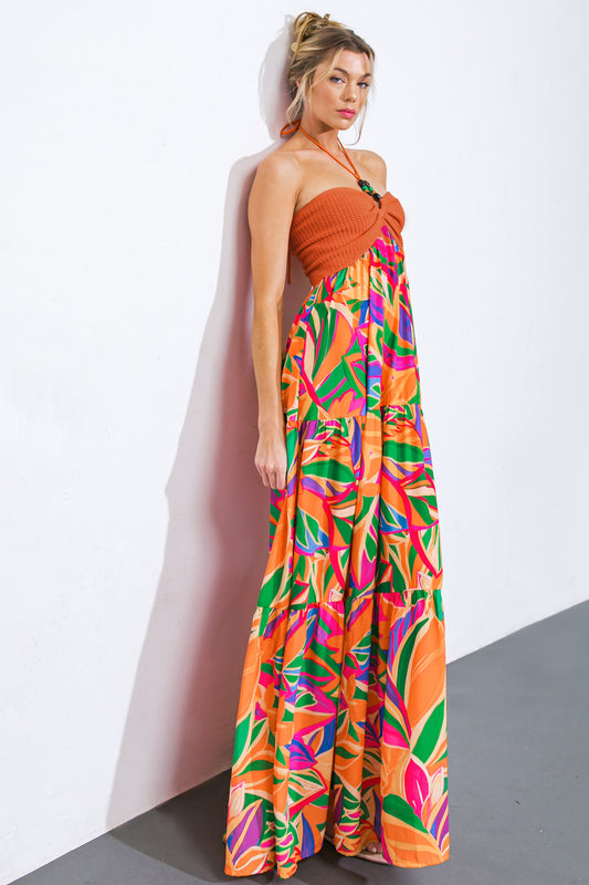 Into The Thick Of It Combination Midi Dress