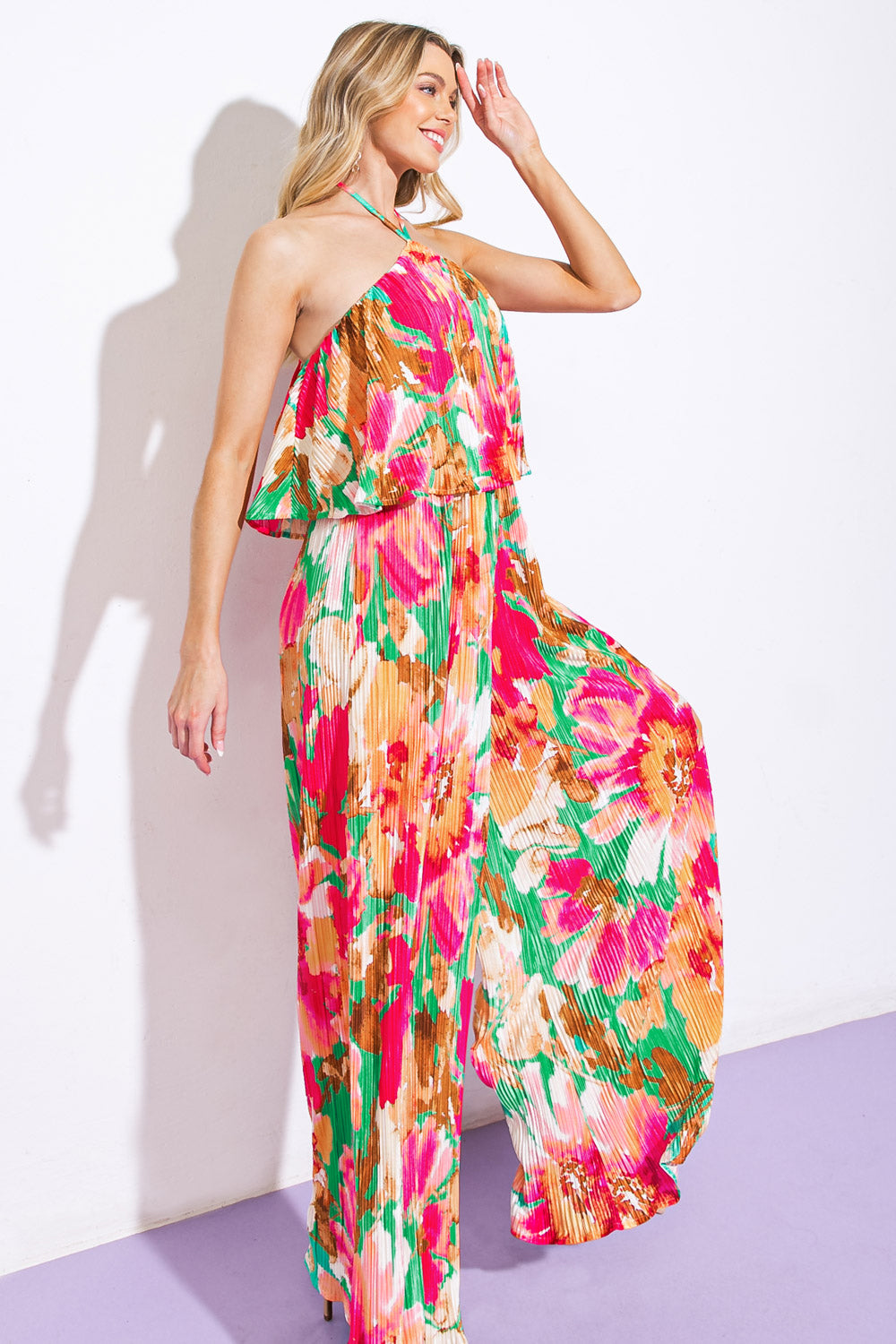 Swing Of Things Plisse Jumpsuit