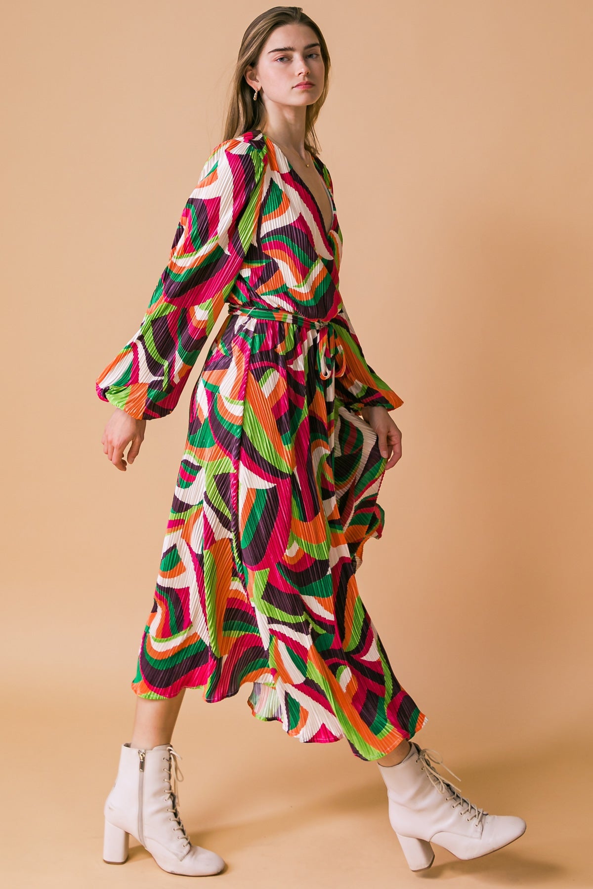 Destined to Impress Plisse Midi Dress