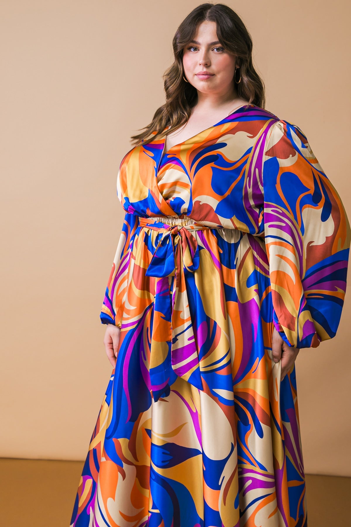 Bold Adventures Woven Satin Midi Dress