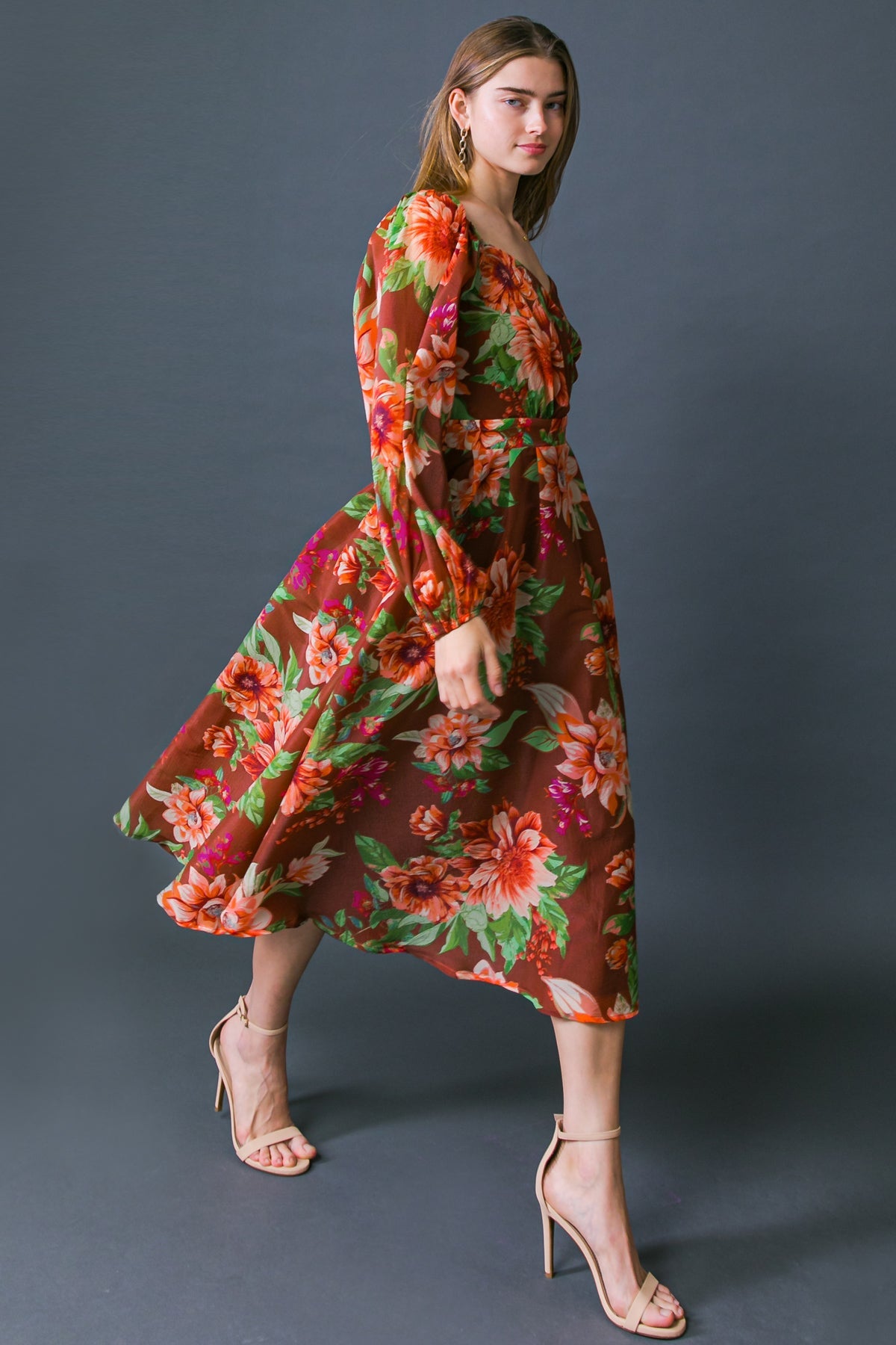 Let It Happen Woven Orgnza Midi Dress