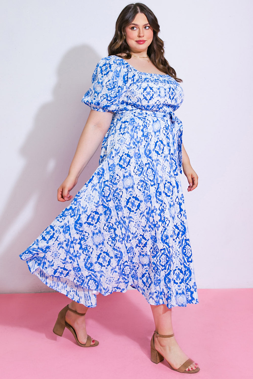Gotta Get Going Woven Midi Dress