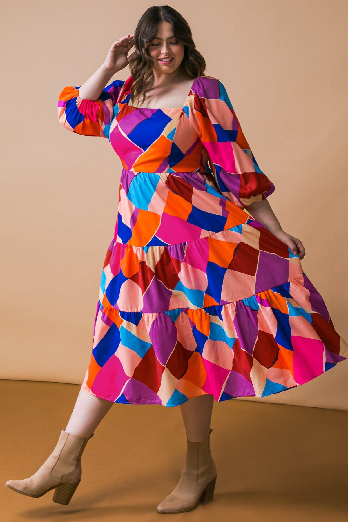 Pulling Heartstrings Woven Midi Dress