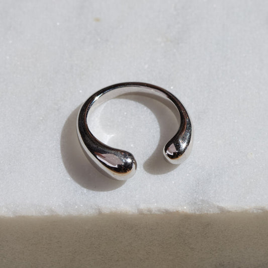 Silver Double Round Ended Ring