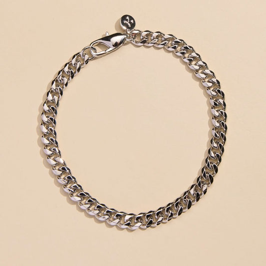 Silver Men's Curb Chain Bracelet