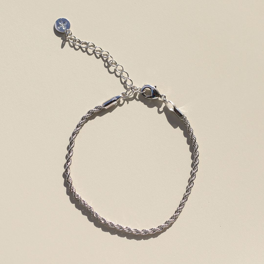 Silver Rope Chain Bracelet