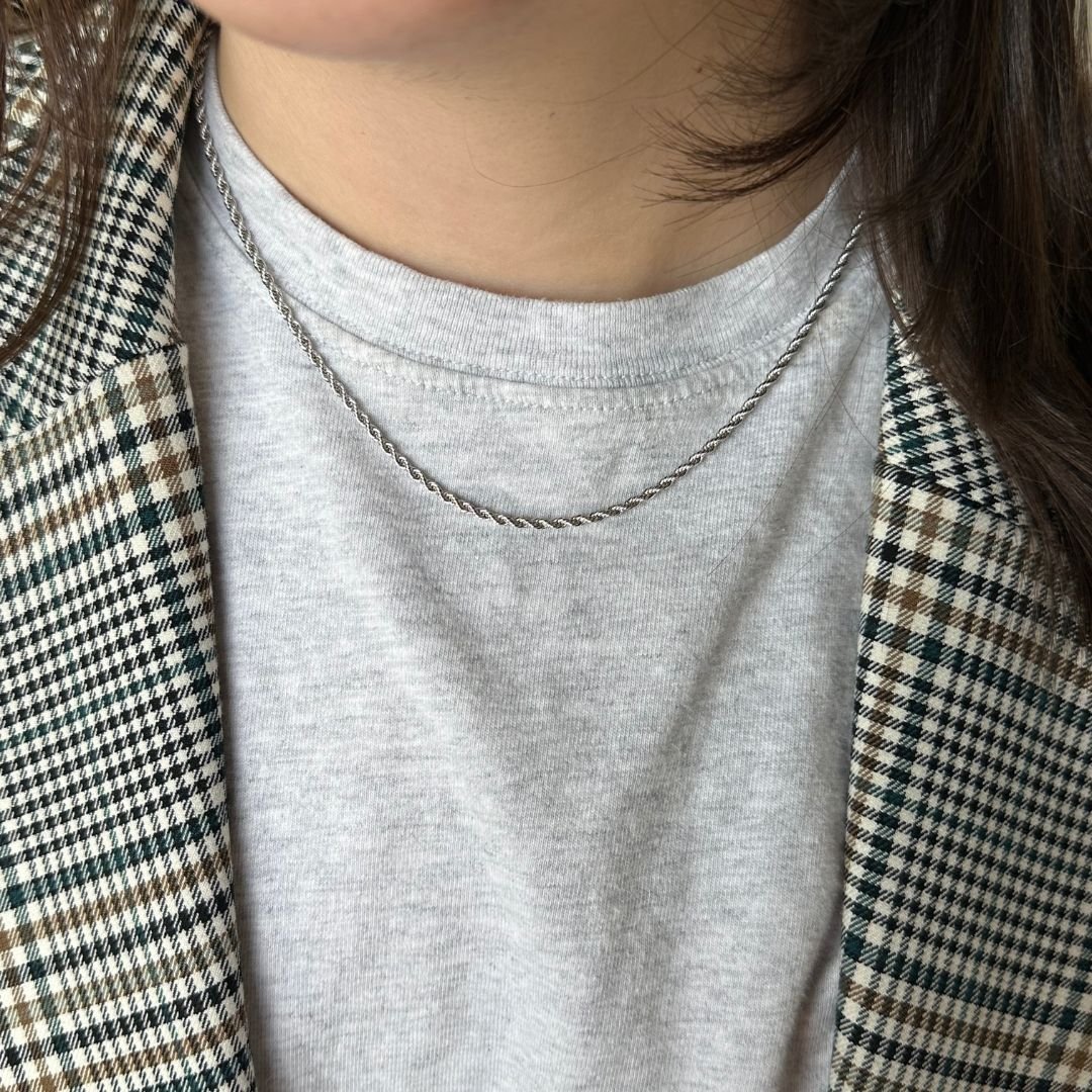 Silver Rope Chain Necklace