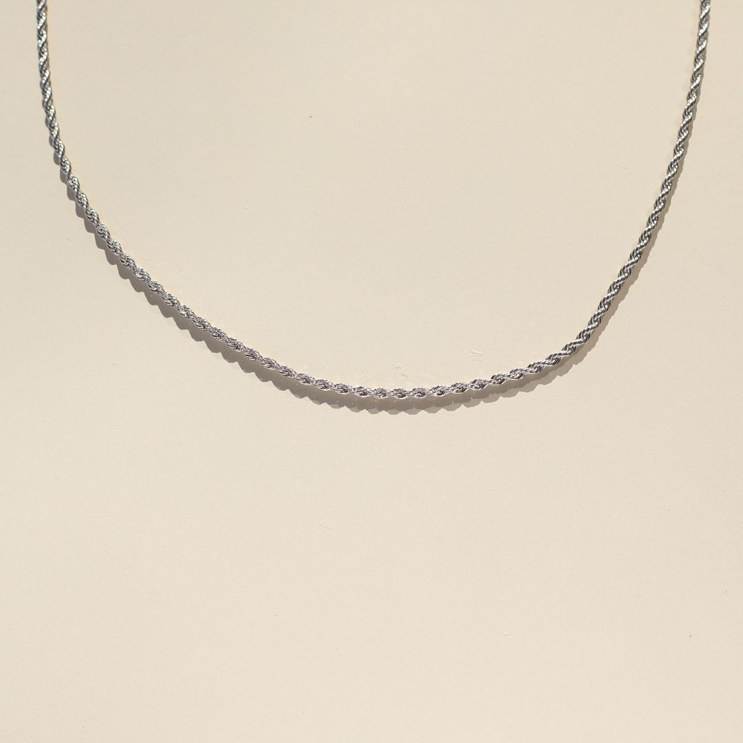 Silver Rope Chain Necklace