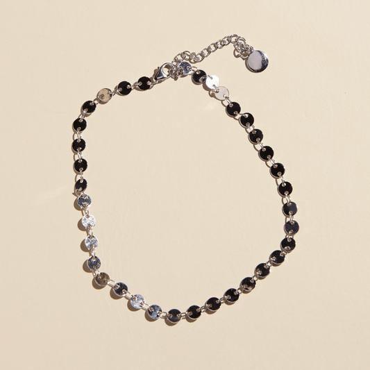 Silver Sequin Chain Anklet