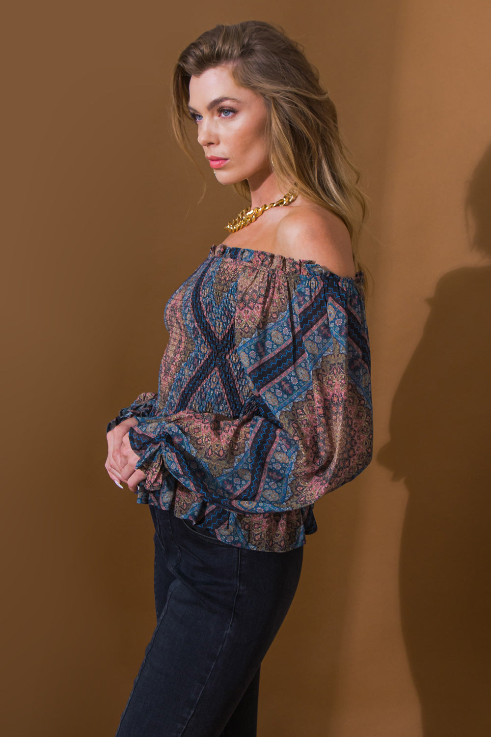 Smocked Boho Rainbow Top