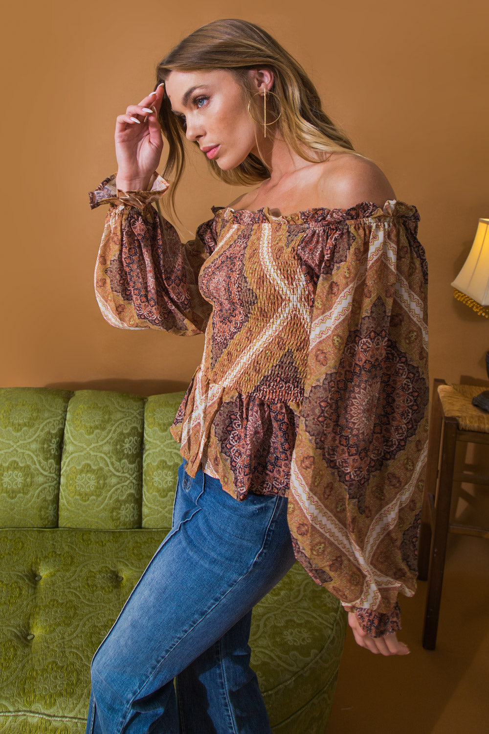 Smocked Boho Rainbow Top