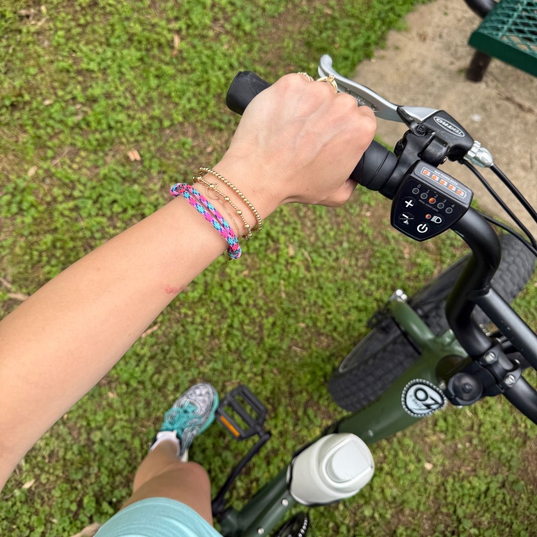 Supernova Pink, Blue and Teal Cord Bracelet