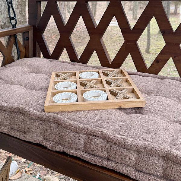 Brown Porch Swing & Cushion