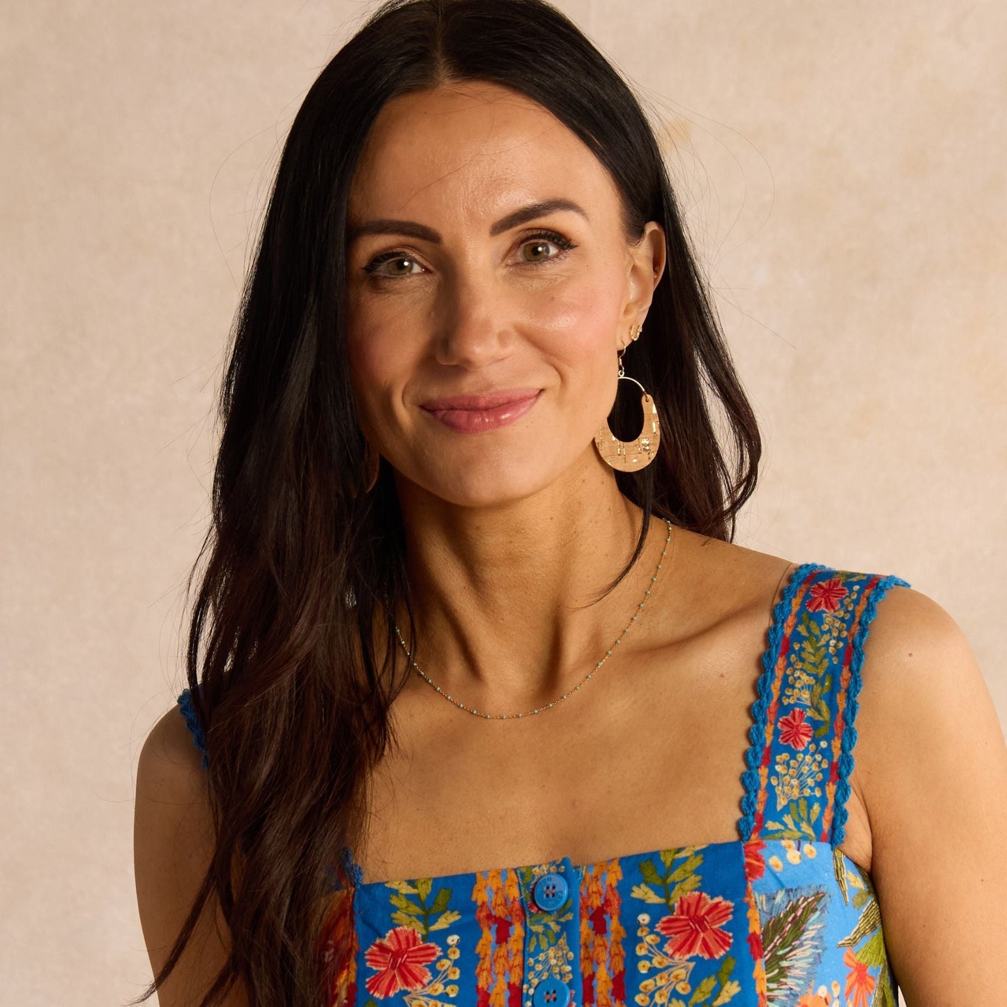 Turquoise Beaded Delicate Saturn Chain Necklace