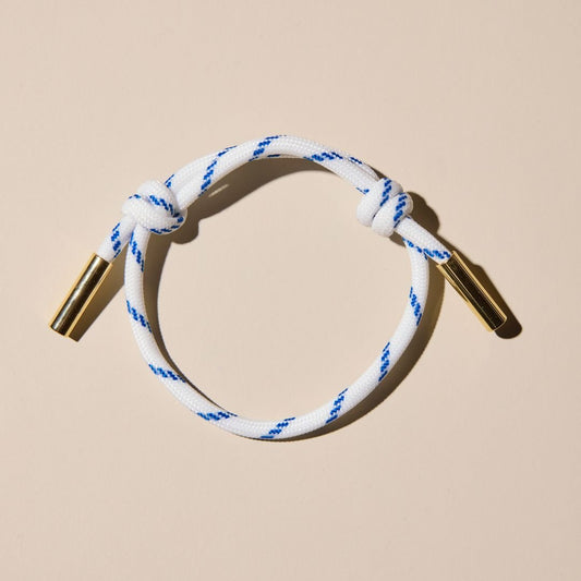 White & Blue Cord Bracelet